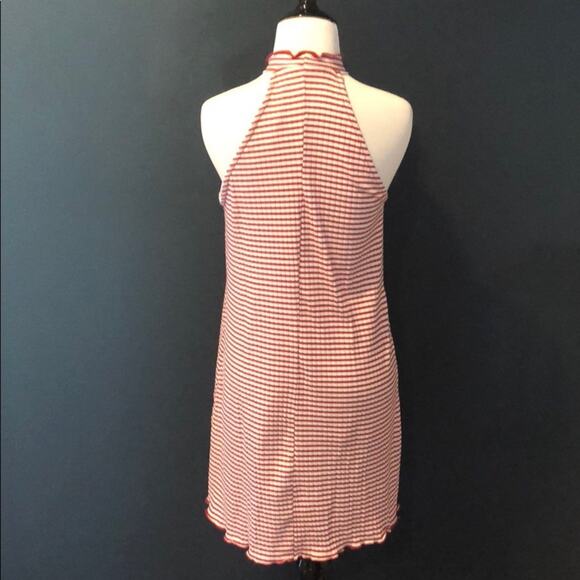 Zara Red Dress Striped Ribbed - Picture 4 of 6